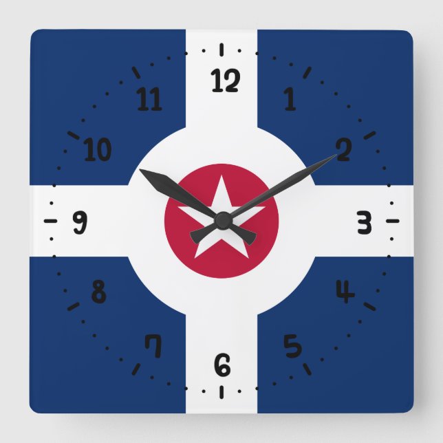 Horloge Carrée Flag of Indianapolis (Recto)
