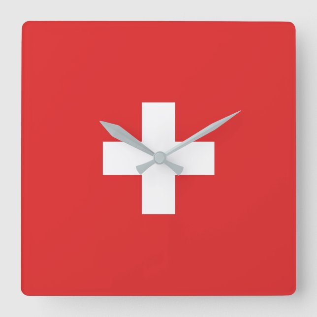 Horloge Carrée Flag of Switzerland - Suisse - Suisse - Svizzera (Recto)