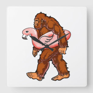 Horloge Carrée Flamant rose Bigfoot