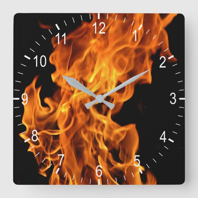 Horloge Carrée Flamme (Recto)