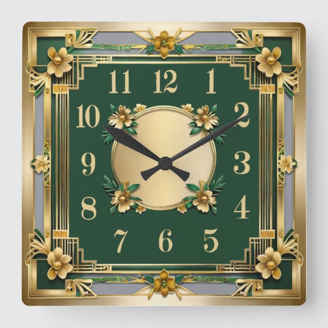 Horloge Carrée Fleur (Recto)