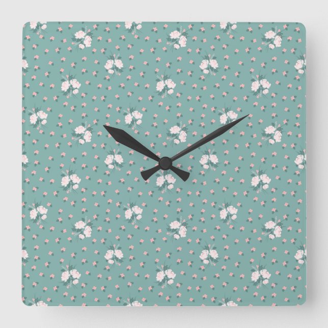 Horloge Carrée Fleur Buttcup (Recto)
