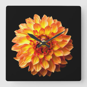 Horloge Carrée Fleur de dahlia