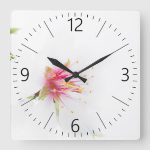 Horloge Carrée Fleur de l'amandier