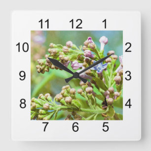 Horloge Carrée Fleur de lilas - Primus Inter Pares