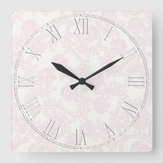 Horloge Carrée Fleur élégante de rose et blanche florale
