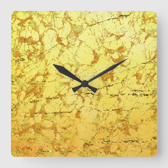 Horloge Carrée Fleur jaune (Recto)