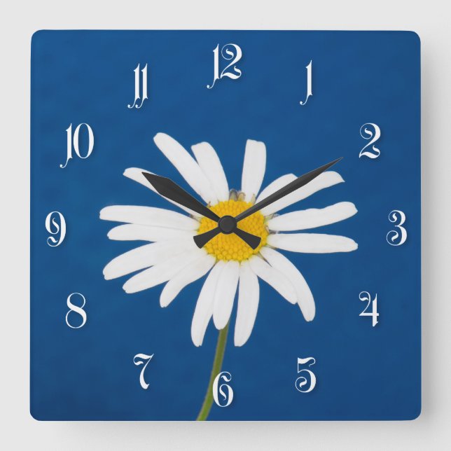 Horloge Carrée Fleur marguerite (Recto)
