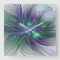 Fleur vert violet Art Abstrait moderne Fractal