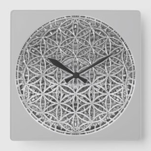 Horloge Carrée FLEURS DE VIE - Médaille Argent