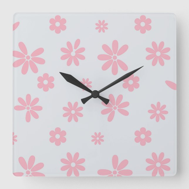Horloge Carrée Fleurs et pétales 12 (Recto)