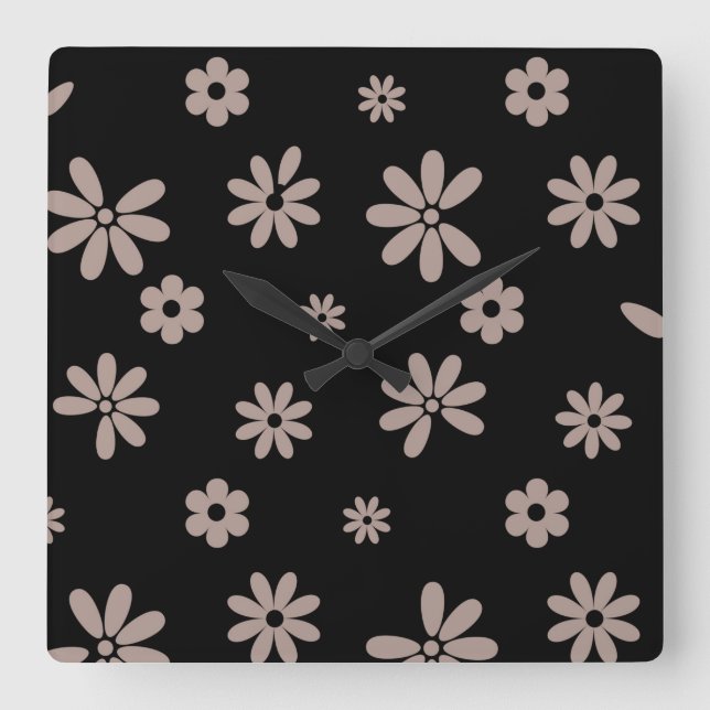 Horloge Carrée Fleurs et pétales 14 (Recto)