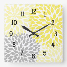 Fleurs modernes Dahlia jaune et gris