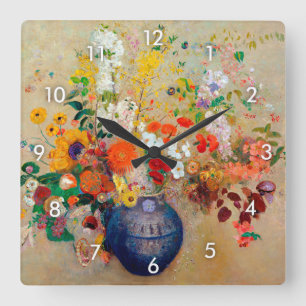 Horloge Carrée Fleurs, Redon