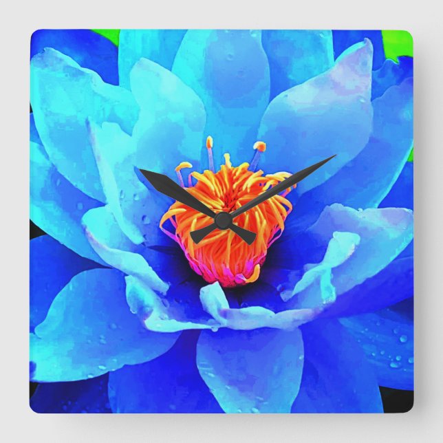 Horloge Carrée Floral clock (Recto)