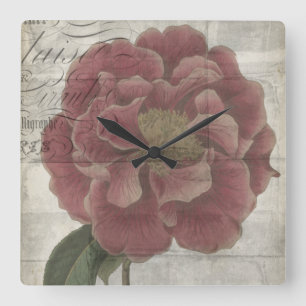 Horloge Carrée Floral français III