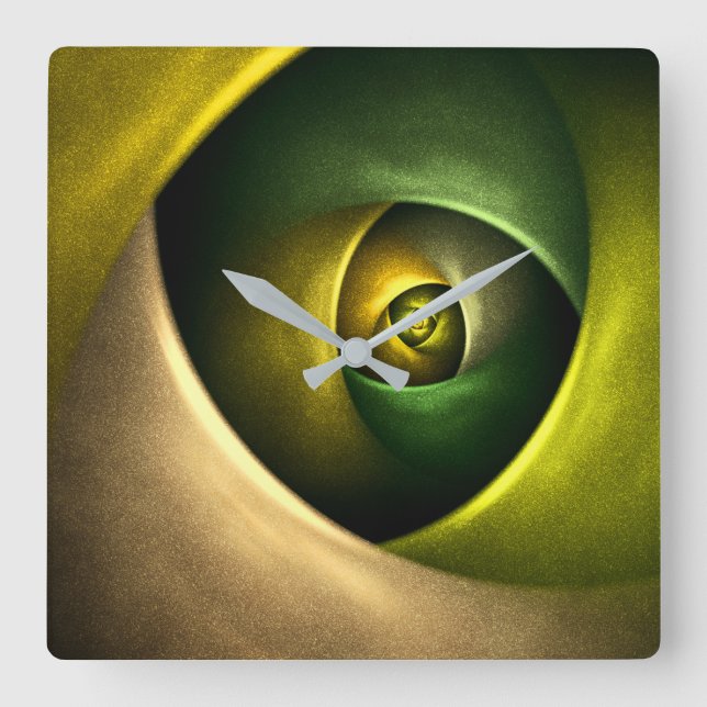 Horloge Carrée Flore verte Florale moderne Art Abstrait Motif #23 (Recto)