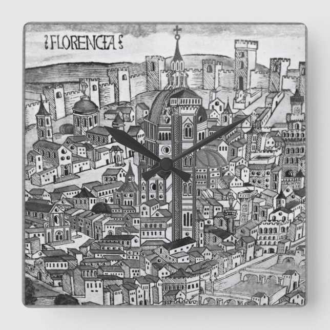 Horloge Carrée Florencia Bianco e Nero 1493 (Recto)