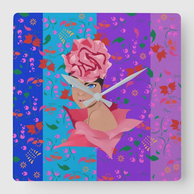 Horloge Carrée Flower Renewal (Recto)