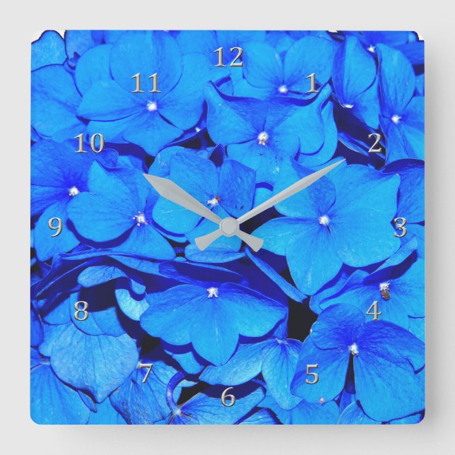 Horloge Carrée Flowers de Deep Blue Spring (Recto)