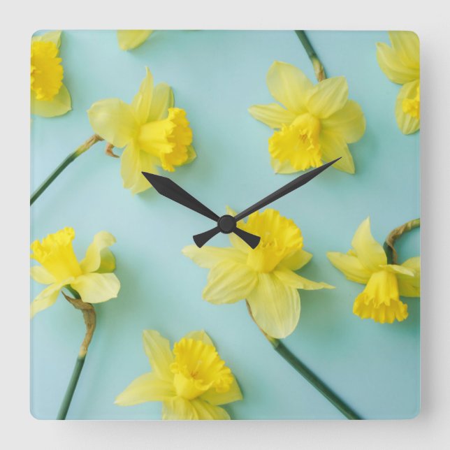 Horloge Carrée Flowers (homonymie) | Daffodils (Recto)