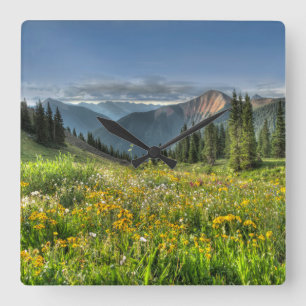 Horloge Carrée Flowers (homonymie) Wildflowers Silverton Colora