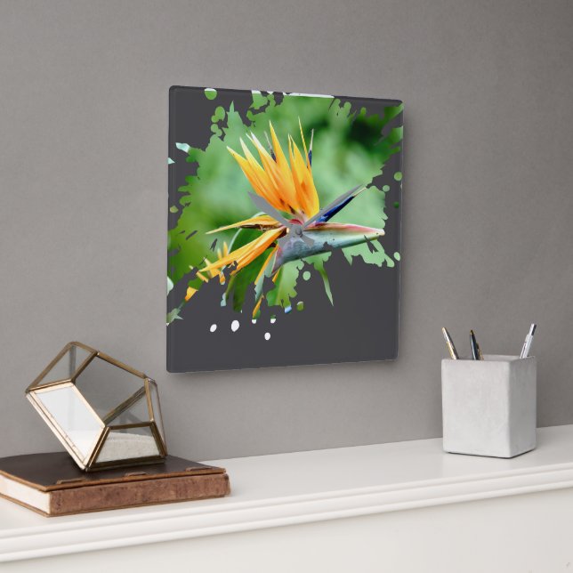 Horloge Carrée Flowery Splatter (Bureau)