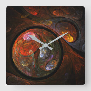 Horloge Carrée Fluides Connection Abstract Art Square