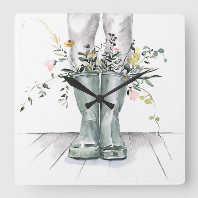 Horloge Carrée Flux et croissance II (Recto)