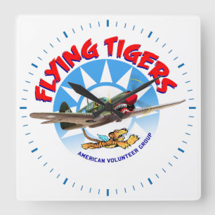 Horloge Carrée Flying Tigers