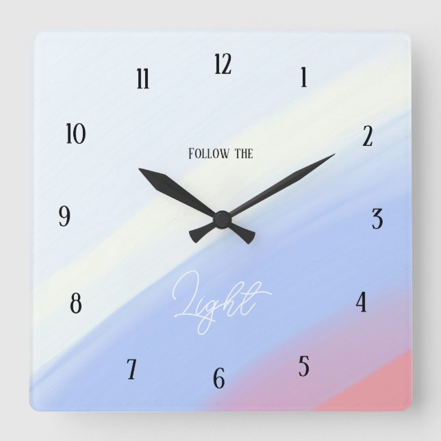 Horloge Carrée Follow the Light – Inspirational Gradient (Recto)