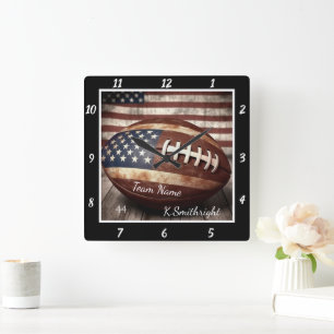 Horloge Carrée Football américain 