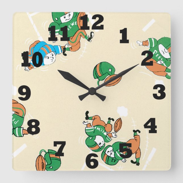 Horloge Carrée Football de Pee Wee (Recto)