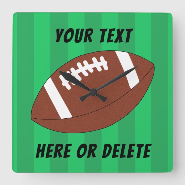 Horloge Carrée Football Field Sports Personnalisé (Recto)