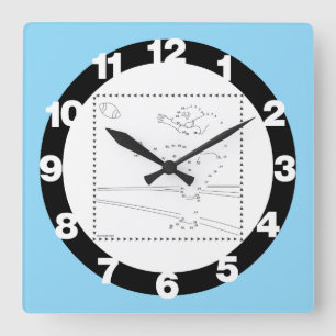 Horloge Carrée Football Kicker Connectez Les Points
