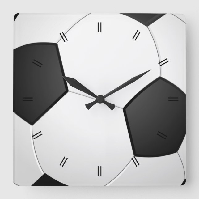 Horloge Carrée Football rustique vintage (Recto)