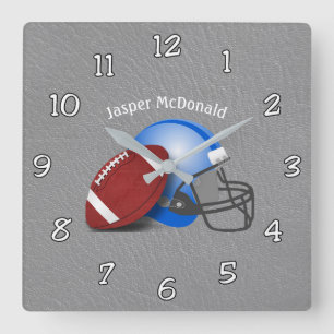 Horloge Carrée Football Textured photo Arrière - plan personnalis