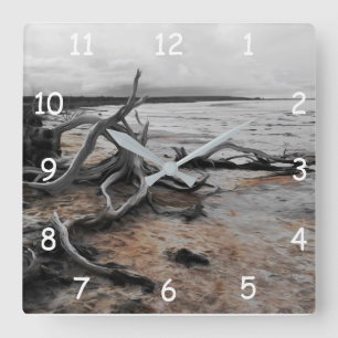 Horloge Carrée Forces naturelles du lac Tyrrell