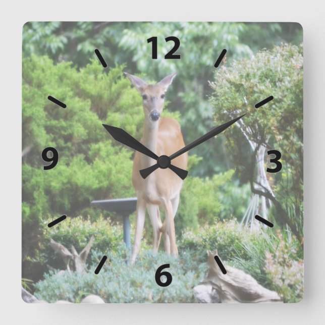 Horloge Carrée Forest Deer (Recto)