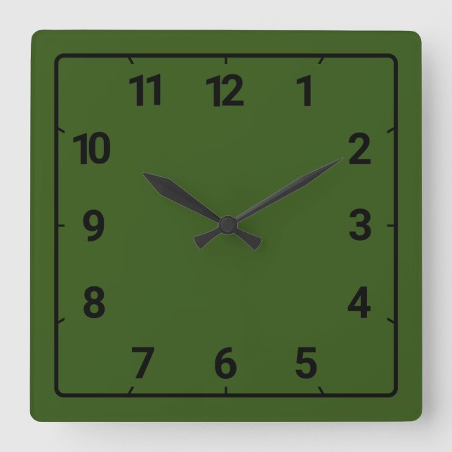 Horloge Carrée Forest green (Recto)