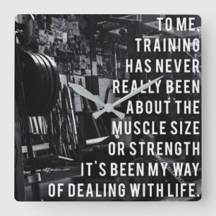 Horloge Carrée Formations Poids Mots Inspirants