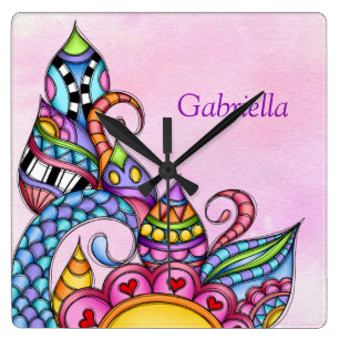 Horloge Carrée Formes et torons de Motifs