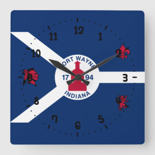 Horloge Carrée Fort Wayne, Indiana Square Wall Clock