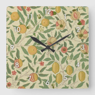 Horloge Carrée Four Fruit, William Morris
