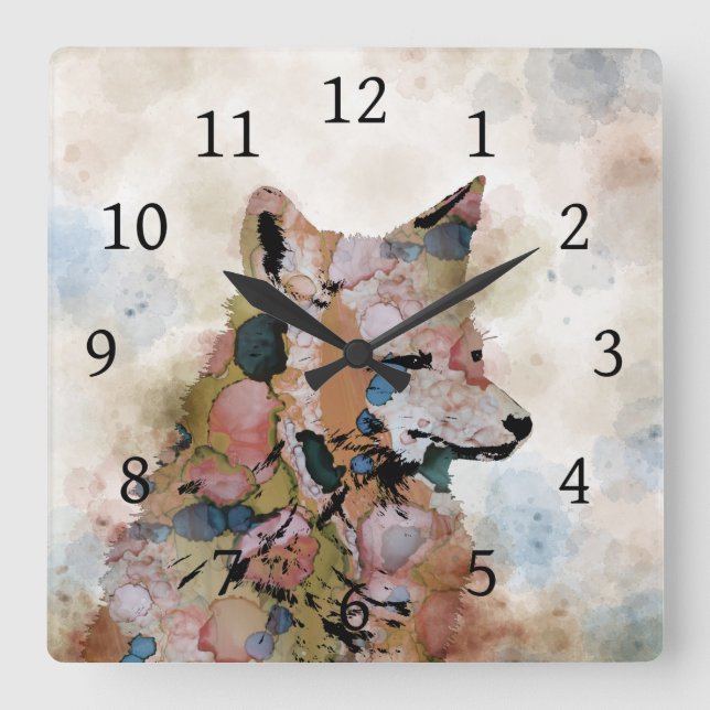 Horloge Carrée Fox 1 (Recto)