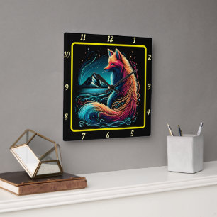 Horloge Carrée Fox Surplombant les monts Midnight