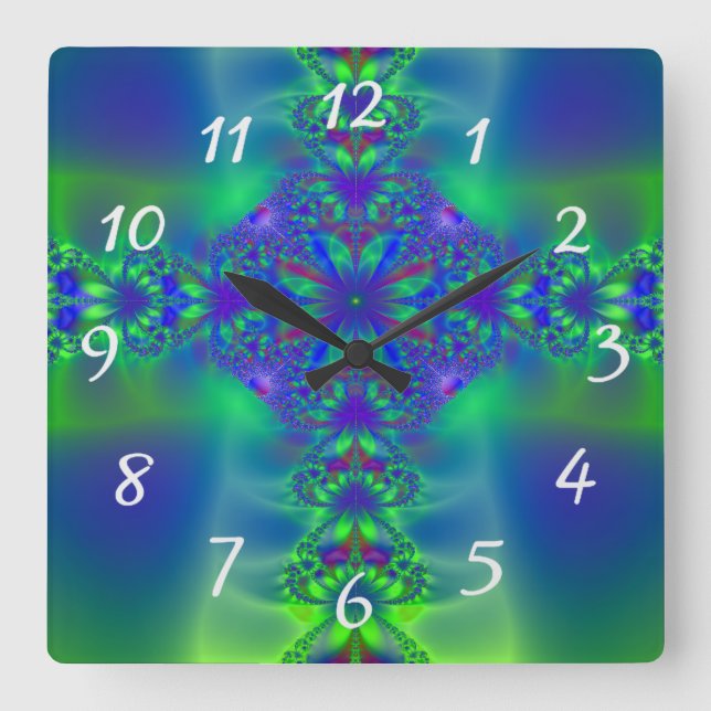 Horloge Carrée Fractal (Recto)