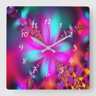 Horloge Carrée Fractal