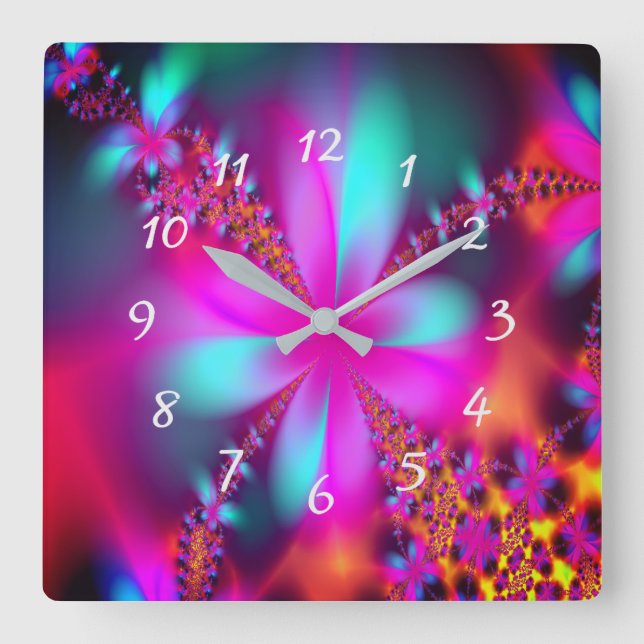 Horloge Carrée Fractal (Recto)