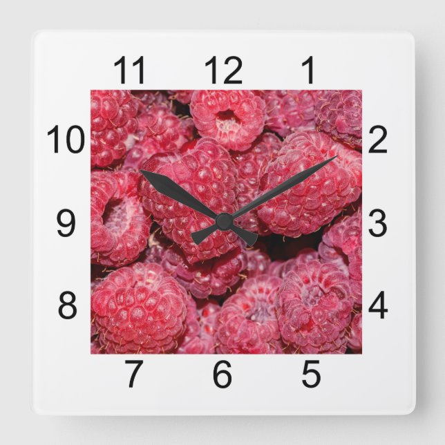 Horloge Carrée Framboise (Recto)